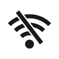 Offline wifi icon. Disconnected wireless network pictogram. No signal.